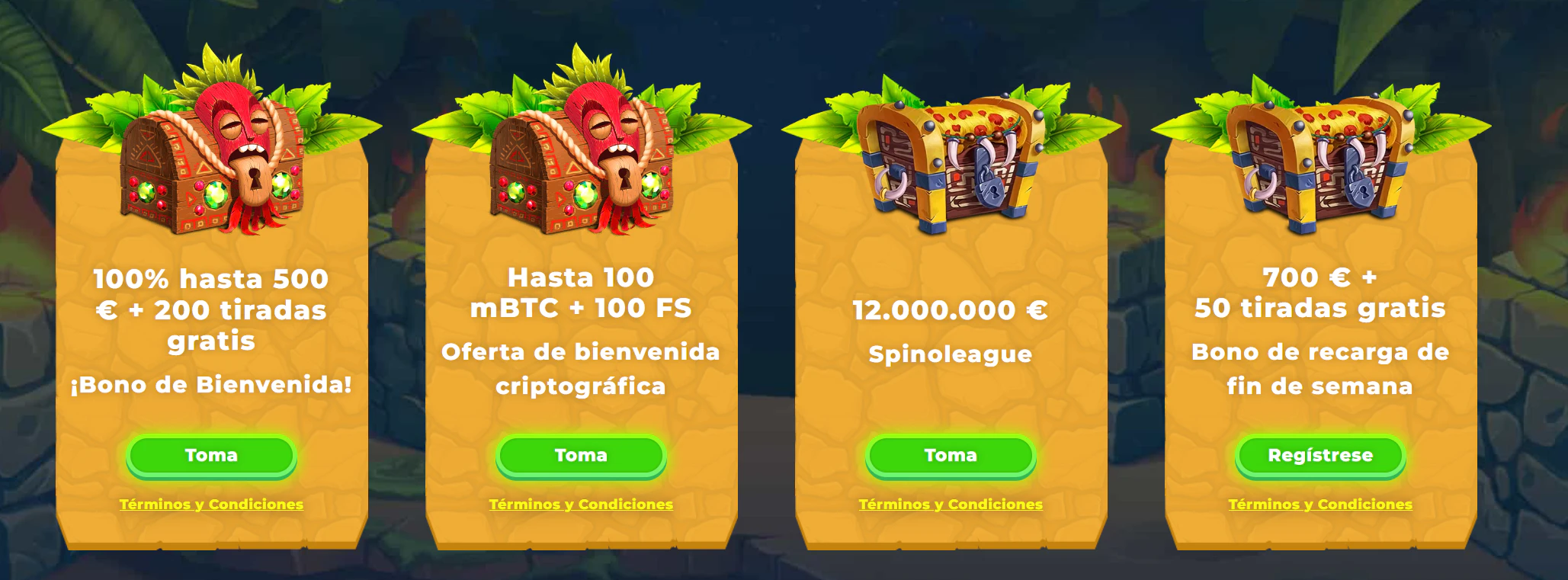 Wazamba Casino bonos de bienvenida, criptomonedas, Spinoleague y recarga de fin de semana