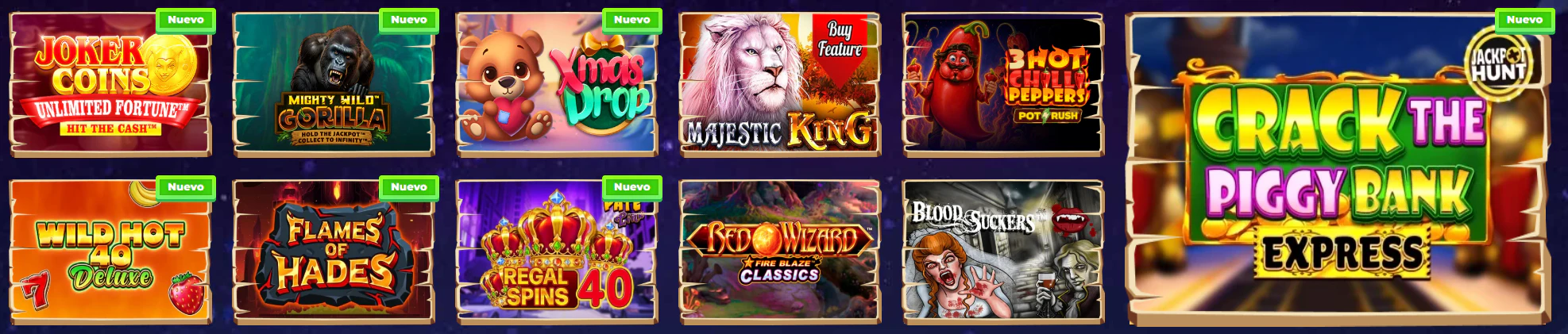 Wazamba Casino selección de juegos de slots y nuevos títulos disponibles