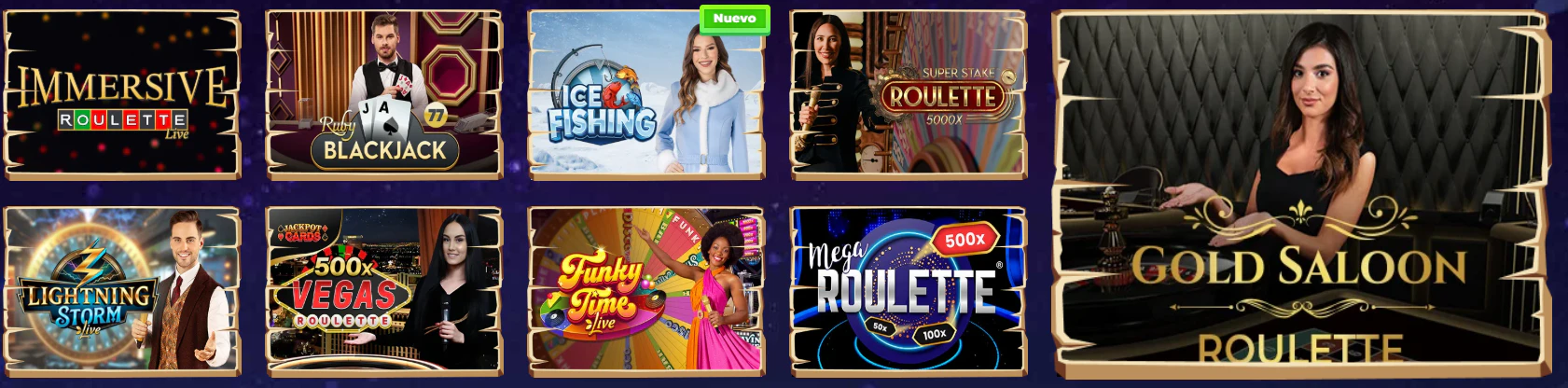 Wazamba Casino selección de juegos en vivo con ruleta y blackjack